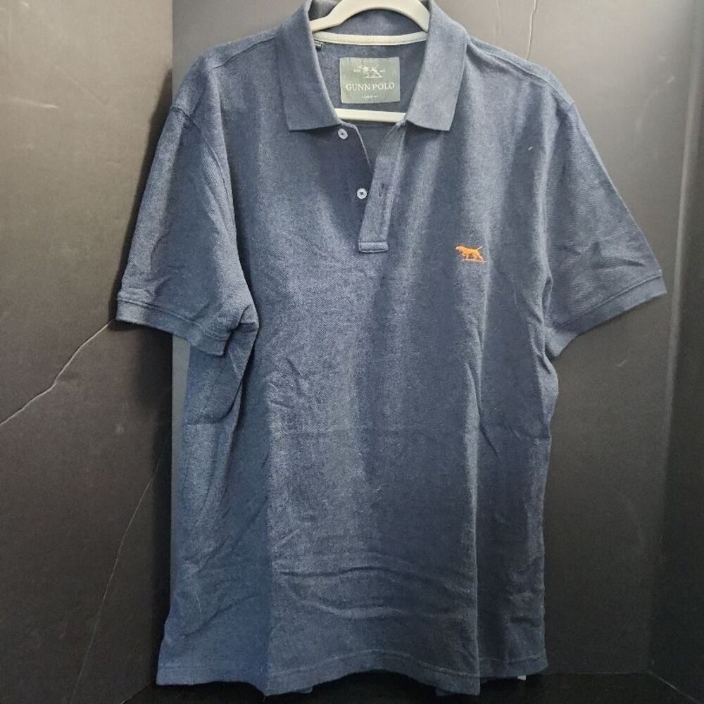 Gunn Polo Shirt Mens Extra Large Navy Polo Short Sleeve Embroidered Logo Classic